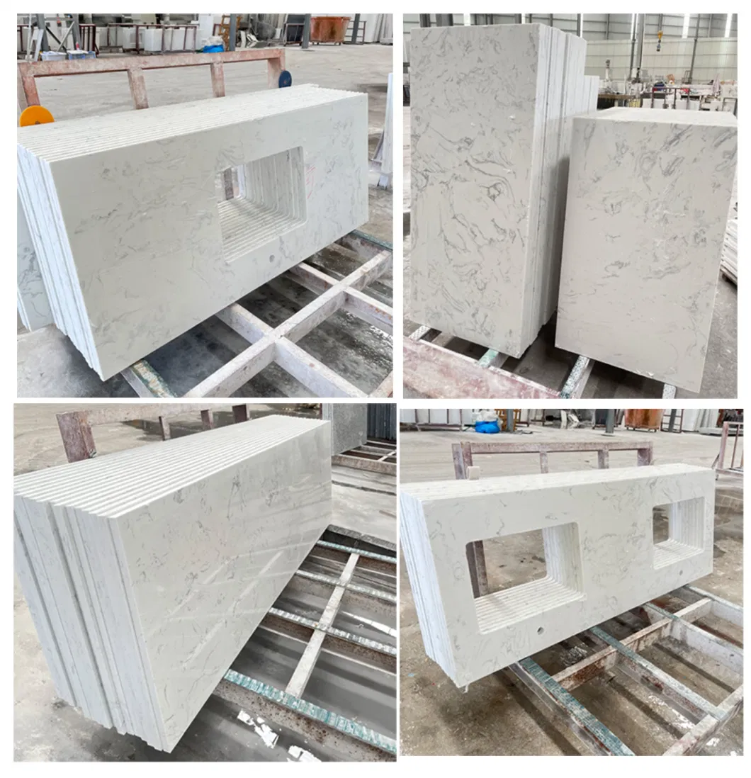 Quartz Artificial Stone Slab Countertop Artificial White Quartz Countertop Quartz Slab Carrara