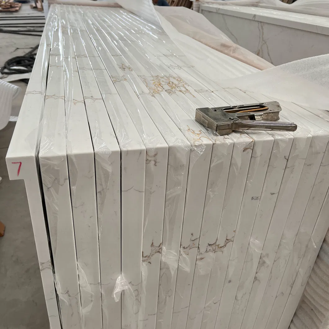 Hot Sale Factory Price Calacatta Gold Quartz Stone Countertops Slabs